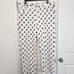 Rue21 Yin Yang Print High Waisted Pants Y2K Aesthetic Streetwear Size 24